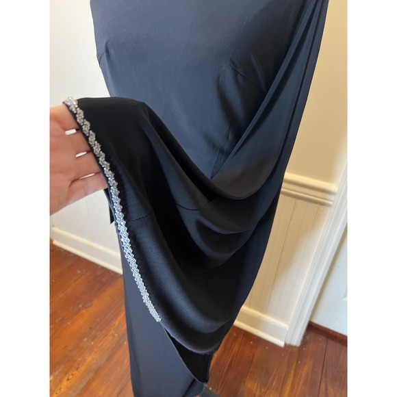 Mac Duggal Black One Shoulder Evening Gown Asymmetrical Hem black - Picture 5 of 12